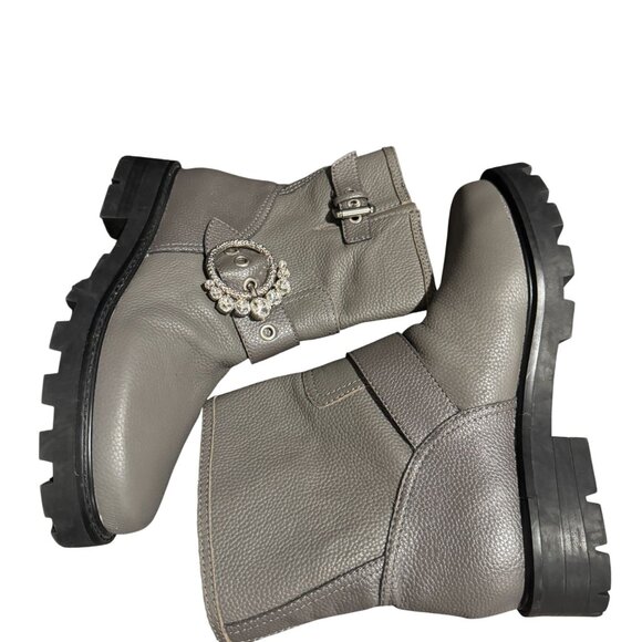 Karl Lagerfield Paris Womens Marceau Embellished Buckle Boots, Size 10M NWOB - Picture 6 of 10